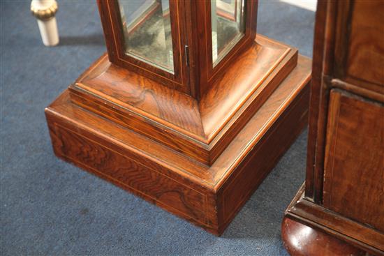 A pair of Edwardian marquetry inlaid rosewood display pedestals, W.1ft D.1ft H.3ft 11in.